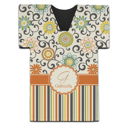 Swirls, Floral & Stripes Jersey Bottle Cooler (Personalized)