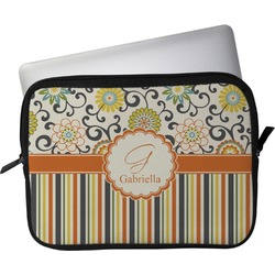 Swirls, Floral & Stripes Laptop Sleeve / Case - 11" (Personalized)