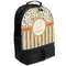 Swirls, Floral & Stripes Large Backpack - Black - Angled View