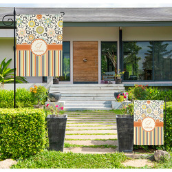 Swirls, Floral & Stripes Large Garden Flag - Single Sided (Personalized)