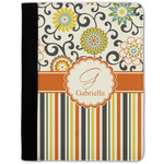 Swirls, Floral & Stripes Notebook Padfolio w/ Name and Initial