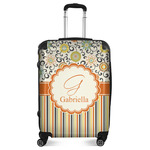 Swirls, Floral & Stripes Suitcase - 24" Medium - Checked (Personalized)