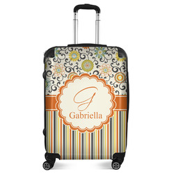 Swirls, Floral & Stripes Suitcase - 24" Medium - Checked (Personalized)
