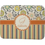 Swirls, Floral & Stripes Memory Foam Bath Mat - 48"x36" (Personalized)