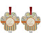 Swirls, Floral & Stripes Metal Paw Ornament - Front and Back