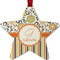 Swirls, Floral & Stripes Metal Star Ornament - Front