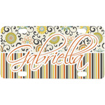 Swirls, Floral & Stripes Mini/Bicycle License Plate (Personalized)