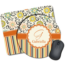 Swirls, Floral & Stripes Mouse Pad (Personalized)
