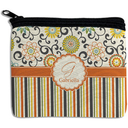 Swirls, Floral & Stripes Rectangular Coin Purse (Personalized)