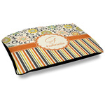 Swirls, Floral & Stripes Dog Bed w/ Name and Initial