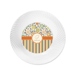 Swirls, Floral & Stripes Plastic Party Appetizer & Dessert Plates - 6" (Personalized)