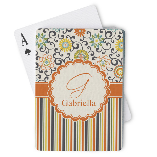 Custom Swirls, Floral & Stripes Playing Cards (Personalized)