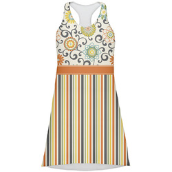 Swirls, Floral & Stripes Racerback Dress - Large