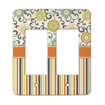 Swirls, Floral & Stripes Rocker Style Light Switch Cover - Two Switch