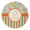 Swirls, Floral & Stripes Round Paper Coaster - Approval