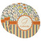 Swirls, Floral & Stripes Round Paper Coaster - Main