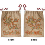 Swirls, Floral & Stripes Santa Sack - Front & Back (Personalized)