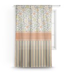 Swirls, Floral & Stripes Sheer Curtain