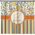 Swirls, Floral & Stripes Shower Curtain - Custom Size (Personalized)