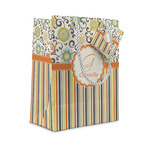 Swirls, Floral & Stripes Small Gift Bag (Personalized)