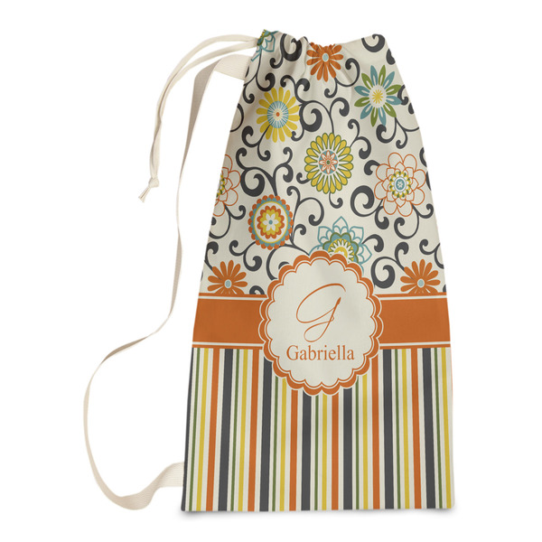 Custom Swirls, Floral & Stripes Laundry Bags - Small (Personalized)