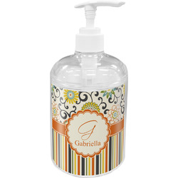Swirls, Floral & Stripes Acrylic Soap & Lotion Bottle (Personalized)
