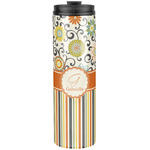 Swirls, Floral & Stripes Stainless Steel Skinny Tumbler - 20 oz (Personalized)