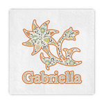 Swirls, Floral & Stripes Decorative Paper Napkins (Personalized)