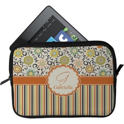 Swirls, Floral & Stripes Tablet Case / Sleeve - Small (Personalized)