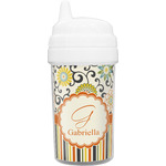 Swirls, Floral & Stripes Sippy Cup (Personalized)