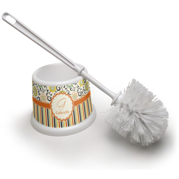 Custom Swirls, Floral & Stripes Toilet Brush (Personalized)