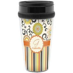 Swirls, Floral & Stripes Acrylic Travel Mug without Handle (Personalized)
