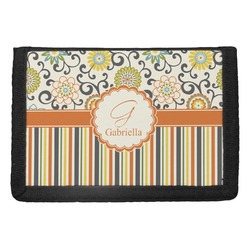 Swirls, Floral & Stripes Trifold Wallet (Personalized)