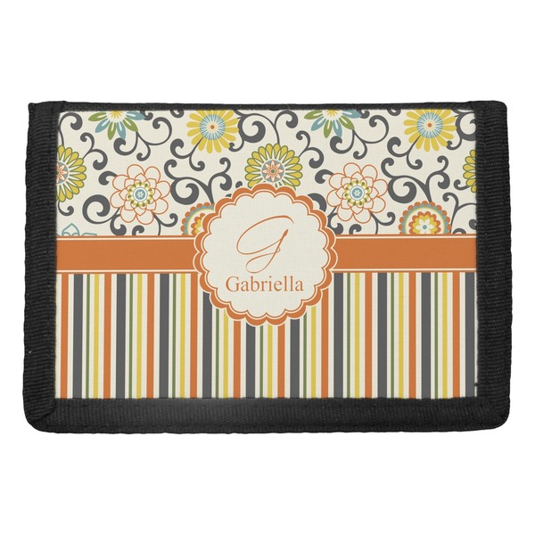 Custom Swirls, Floral & Stripes Trifold Wallet (Personalized)