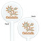 Swirls, Floral & Stripes White Plastic 5.5" Stir Stick - Double Sided - Round - Front & Back