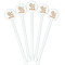 Swirls, Floral & Stripes White Plastic 5.5" Stir Stick - Fan View