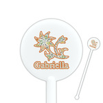 Swirls, Floral & Stripes 5.5" Round Plastic Stir Sticks - White - Double Sided (Personalized)