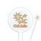 Swirls, Floral & Stripes White Plastic 5.5" Stir Stick - Round - Closeup