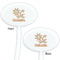 Swirls, Floral & Stripes White Plastic 7" Stir Stick - Double Sided - Oval - Front & Back