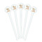 Swirls, Floral & Stripes White Plastic 7" Stir Stick - Round - Fan View