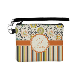 Swirls, Floral & Stripes Wristlet ID Case w/ Name and Initial