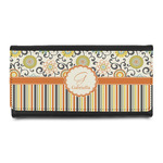 Swirls, Floral & Stripes Leatherette Ladies Wallet (Personalized)