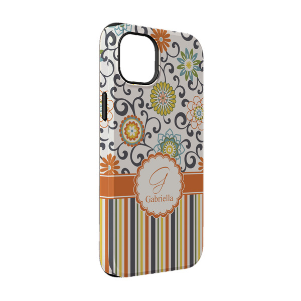 Custom Swirls, Floral & Stripes iPhone Case - Rubber Lined - iPhone 14 Pro (Personalized)