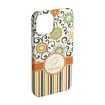 Swirls, Floral & Stripes iPhone Case - Plastic - iPhone 15 (Personalized)