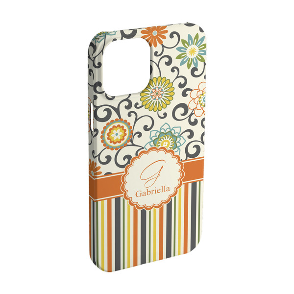 Custom Swirls, Floral & Stripes iPhone Case - Plastic - iPhone 15 (Personalized)