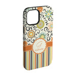 Swirls, Floral & Stripes iPhone Case - Rubber Lined - iPhone 15 Pro (Personalized)