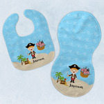 Pirate Scene Baby Bib & Burp Set w/ Name or Text