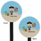 Pirate Scene Black Plastic 5.5" Stir Stick - Double Sided - Round - Front & Back