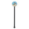 Pirate Scene Black Plastic 5.5" Stir Stick - Round - Single Stick