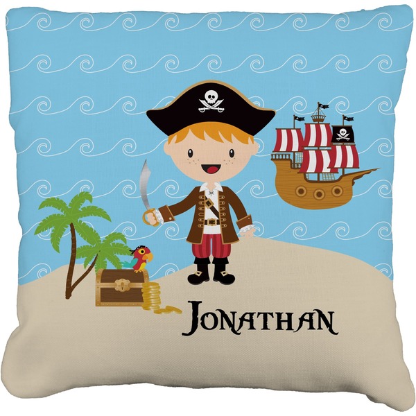 Custom Pirate Scene Faux-Linen Throw Pillow 20" (Personalized)